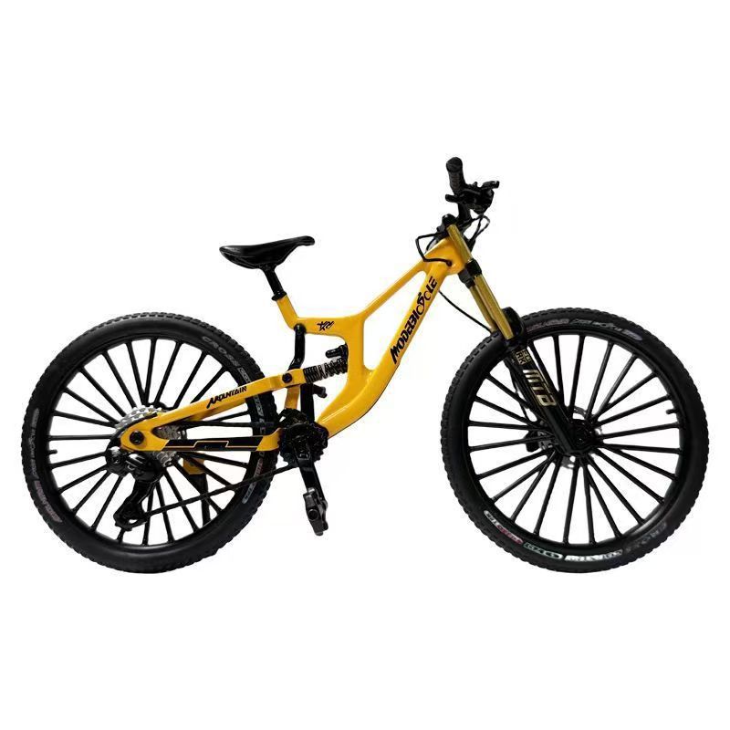 Actualización de doble amortiguación descenso de velocidad de bicicleta de montaña modelo de simulación de aleación de cola suave juguetes de metal mini coches de carreras adornos