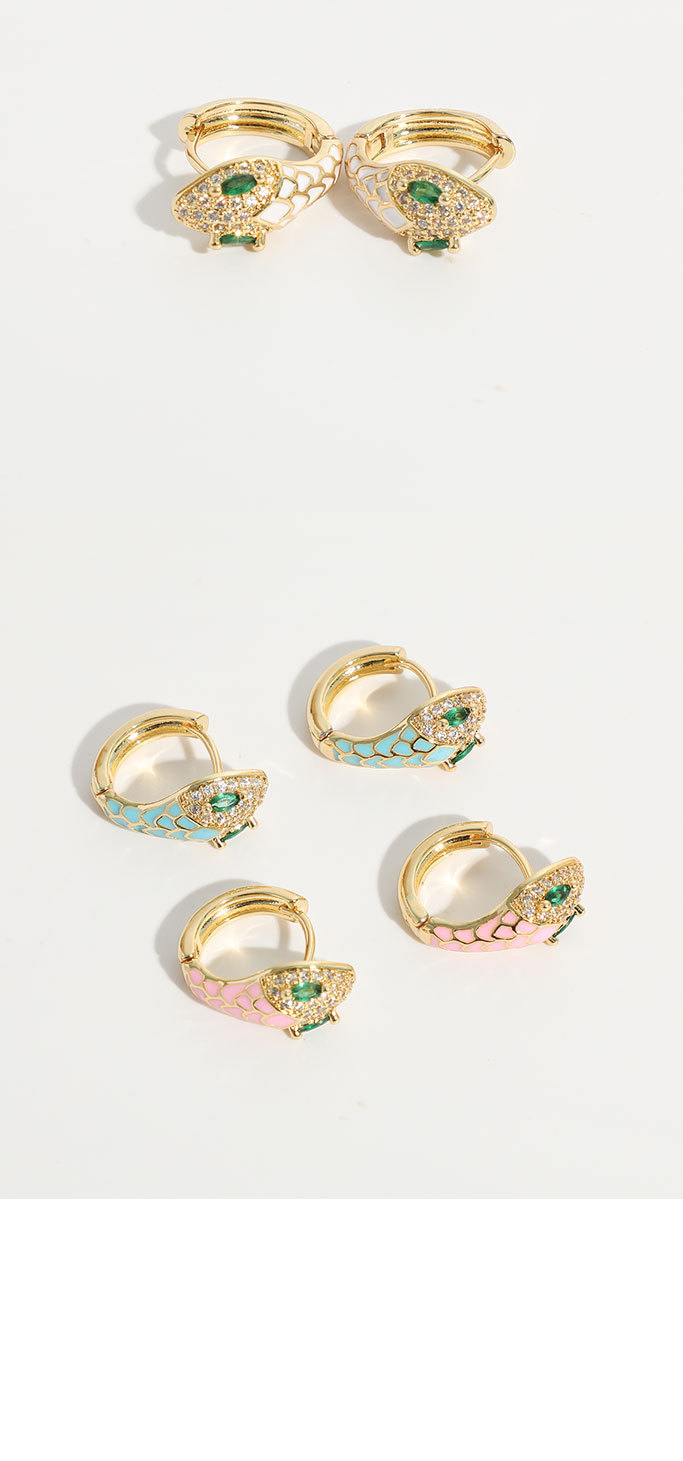 New Snake Brass 14k Gold Plated Copper Earrings Womenpicture2