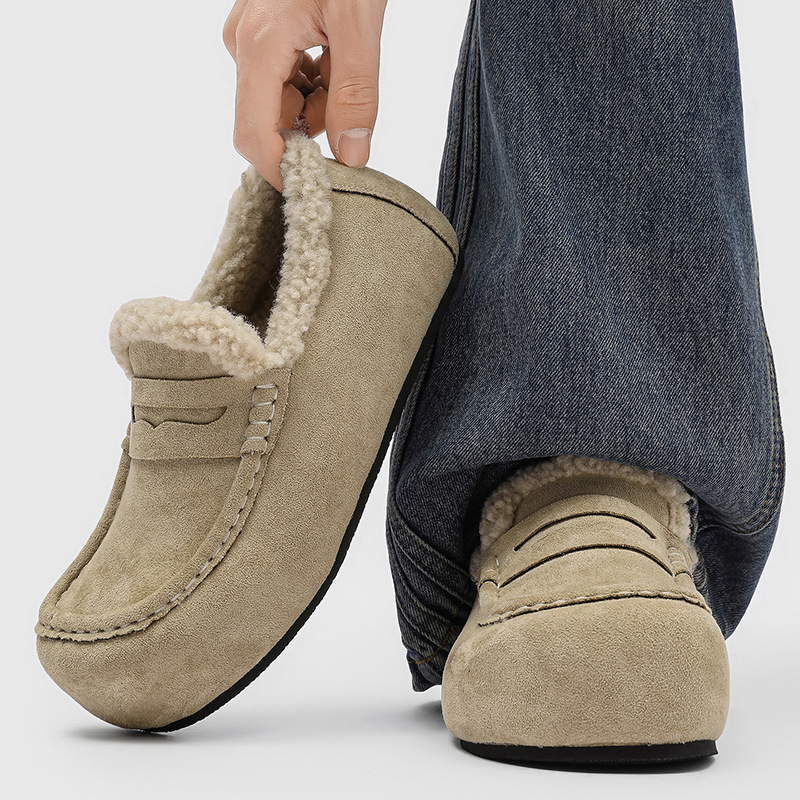 2026 Winter New Style Simple Slip-On Snow Boots, Fashionable Thick-Soled Cotton Slippers, Square-Toed, Fleece-Lined, Warm and Versatile Cotton Shoes 2026 Winter New Style Simple Slip-On Snow Boots, Fashionable Thick-Soled Cotton Slippers, Square-Toed, Fleece-Lined, Warm and Versatile Cotton Shoes