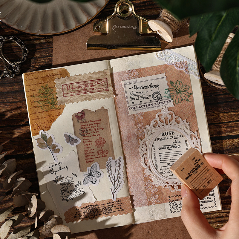 Serie de marcas crepusculares Tema de flores retro Sello de haya Material de bricolaje transfronterizo Sello de madera decorativo