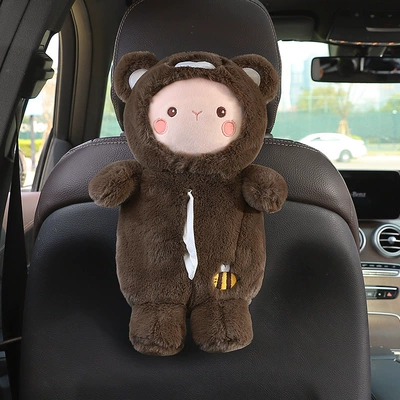 chair back-mounted tissue box — Car tissue box/set - cute-bear-hanging-tissue-box