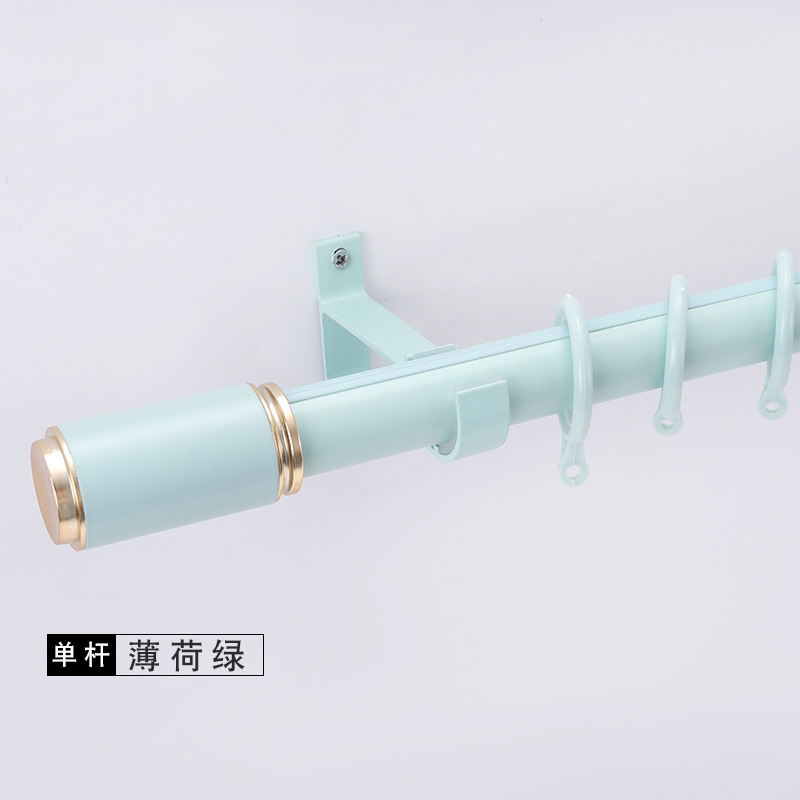 Cortina de aleación de aluminio barra romana cortina pista carril de deslizamiento simple lateral montado superior barra de cortina barra Romana