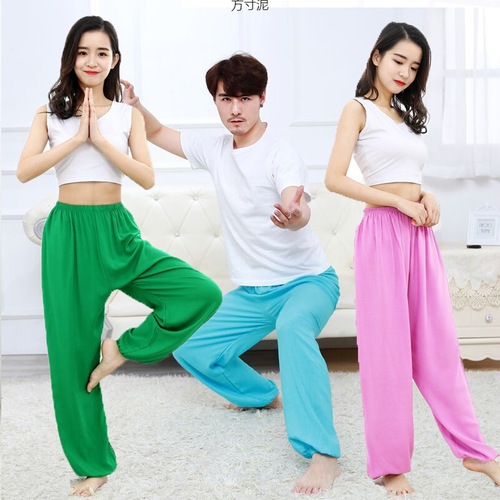 Women's Lantern Pants Men's Summer Cotton Gauze Wide Leg Loose Sleep Pants Artificial Cotton Dance Yoga Adult Mosquitoproof Pants