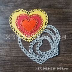 Heart-shaped 3pcs set cutting knife mold carbon steel etching knife mold embossing knife mold DIY handmade embossing knife mold