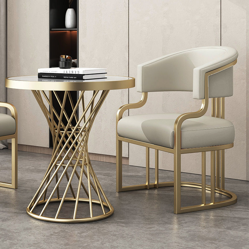 Легкий роскошный диван 1 стол 1 стул бежевый