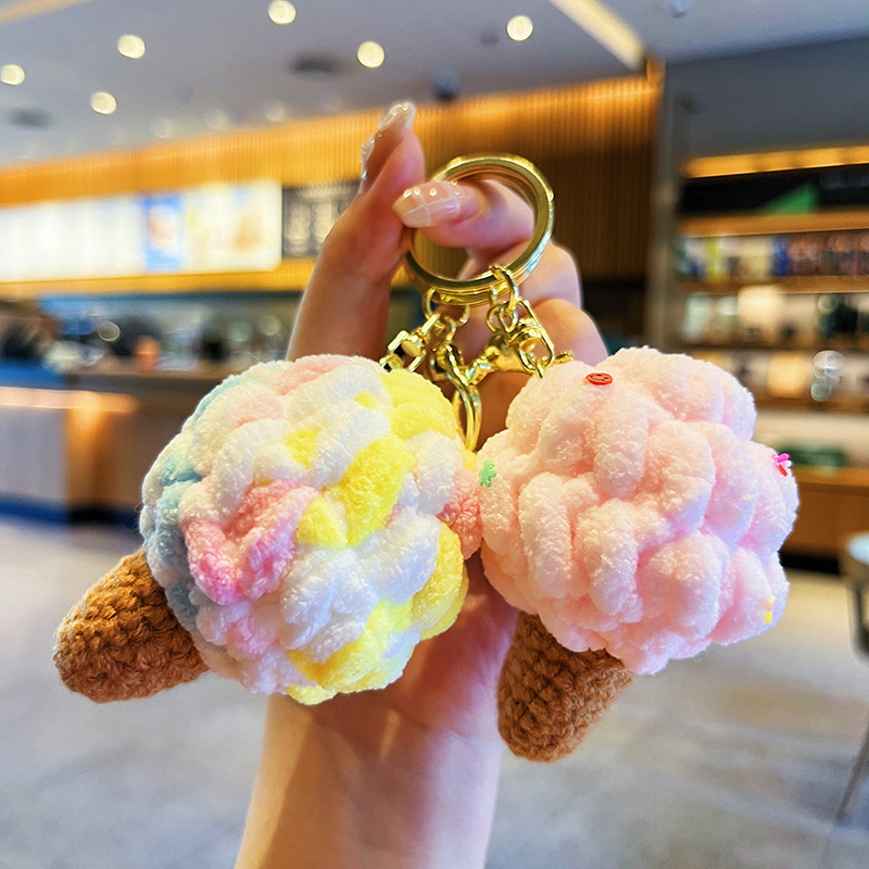 Creative Plush Colorful Ice Cream Keychain Cute Cartoon Simulation Sweet Couple Bag Pendant Small Gift Creative Plush Colorful Ice Cream Keychain Cute Cartoon Simulation Sweet Couple Bag Pendant Small Gift