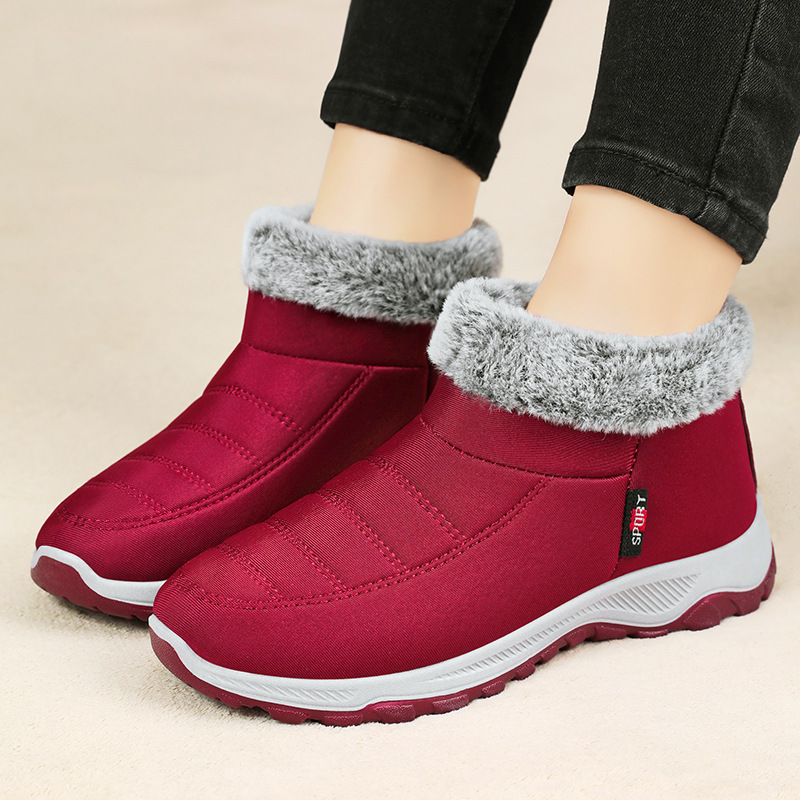 Zapatos de algodón para mujeres de invierno nuevos zapatos de madre cálidos y cómodos transfronterizos zapatos de invierno para personas mayores con botas de nieve de lana gruesas