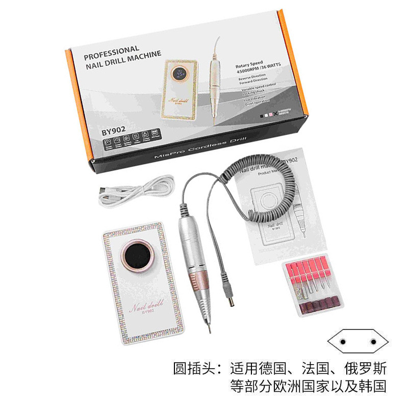 Lijadora de uñas transfronteriza, pequeño descargador de uñas recargable portátil, lijadora de uñas, especial para salón de uñas, alta potencia