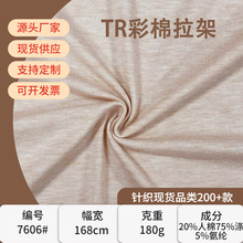 140/180gTR彩棉拉架汗布面料 人棉涤纶氨纶弹力针织T恤汗布