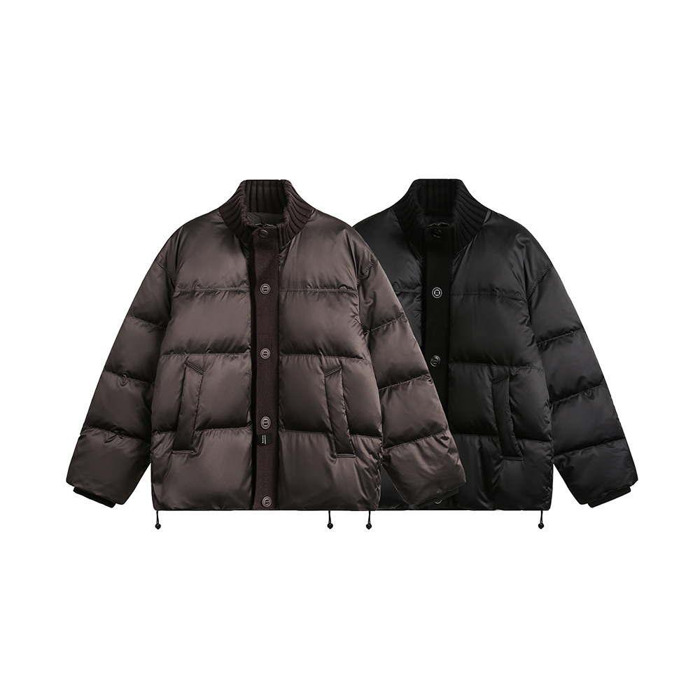 Winter small design Japanese solid color retro keep warm down jacket