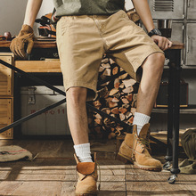 杰雷诺美式基础款短裤男夏季休闲宽松大码纯色工装五分中裤男潮流