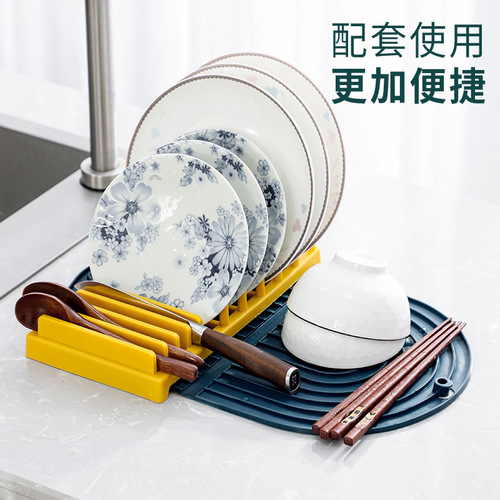 Home Kitchen Bowl Plate Rack Cutting Board Pot Lid Stand Dish Drying Rack Plate Utensil Organizer Storage Stand