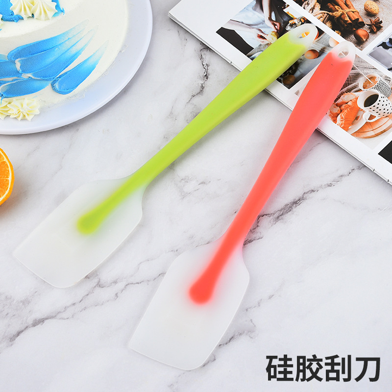 Herramientas para hornear pastel translúcido de una pieza, raspador de crema plano, espátula grande, remover
