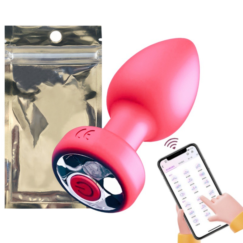 White diamond anal plug red (app remote control) bagged silver bottom