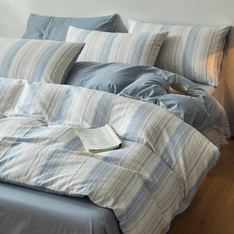 Todo el algodón otoño invierno doble hilo espesado cuatro piezas Xinjiang colcha de algodón de lana larga una cama de algodón puro cuatro piezas