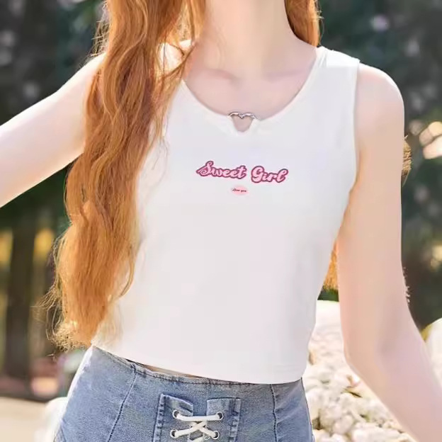 Base summer fitted short knitted tank top sleevless