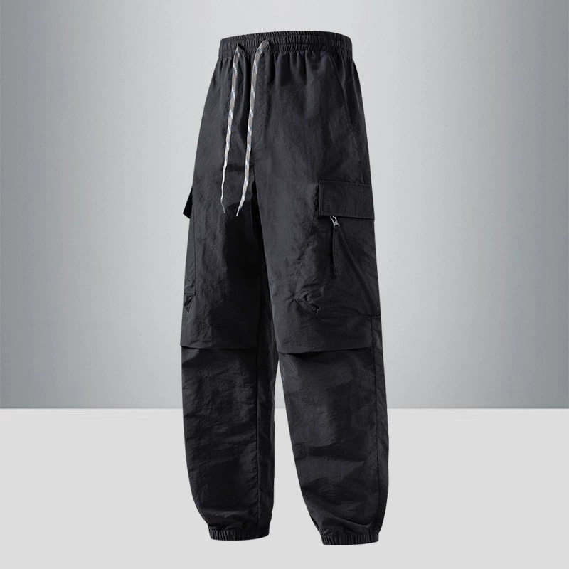 Летние быстросохнущие дышащие популярные мужские спортивные походные брюки с противоскользящими манжетами