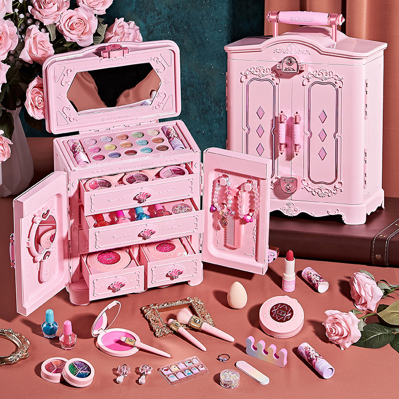 Juegos de juguetes de maquillaje para niños regalos de cumpleaños para niñas princesa caja de maquillaje esmalte de uñas
