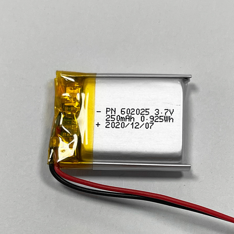 聚合物锂电池602025-250mAh蓝牙耳机充电座  LED小夜灯锂电池