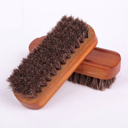 Solid wood soft bristle horse hair brush, high-end shoe brush and clothing brush, oil polishing cleaning dust removal brush, exclusively available on Amazon