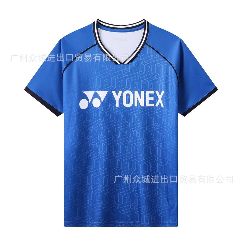 夏の新型yyバドミントン服男女半袖試合服子供通気訓練服速乾運動tシャツ印字|undefined