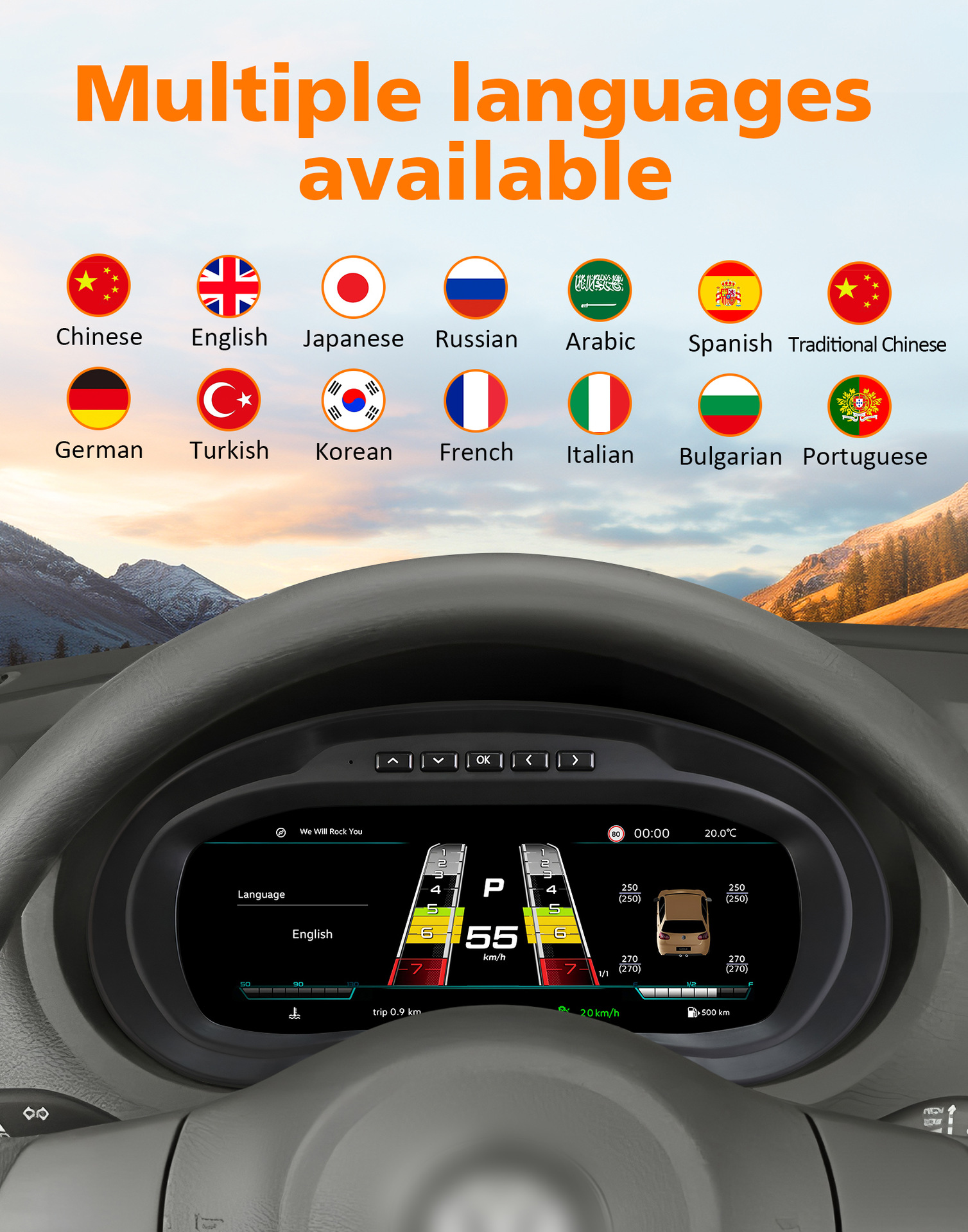 Suitable for Volkswagen 12-18 POLO and 11-16 Amarok, LCD instrument panel modification assembly, plug and play