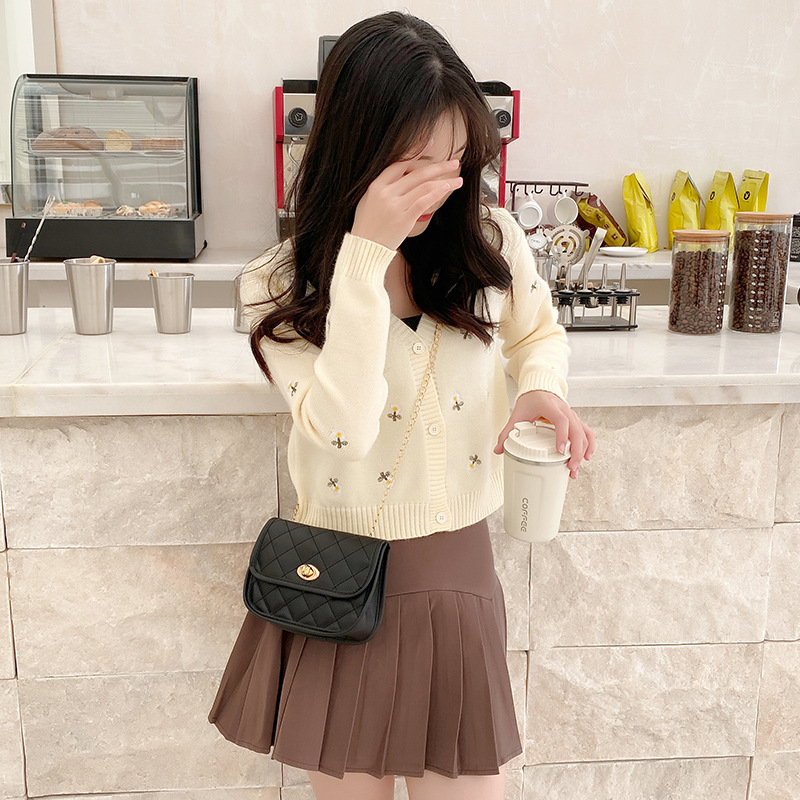 Streetwear Solid Color Lingge Square Buckle Chain Bag display picture 3