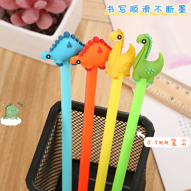 Papelería creativa dinosaurio pluma de gel lindo estudiante suministros escritura pluma de dibujos animados Oficina firma pluma fábrica al por mayor
