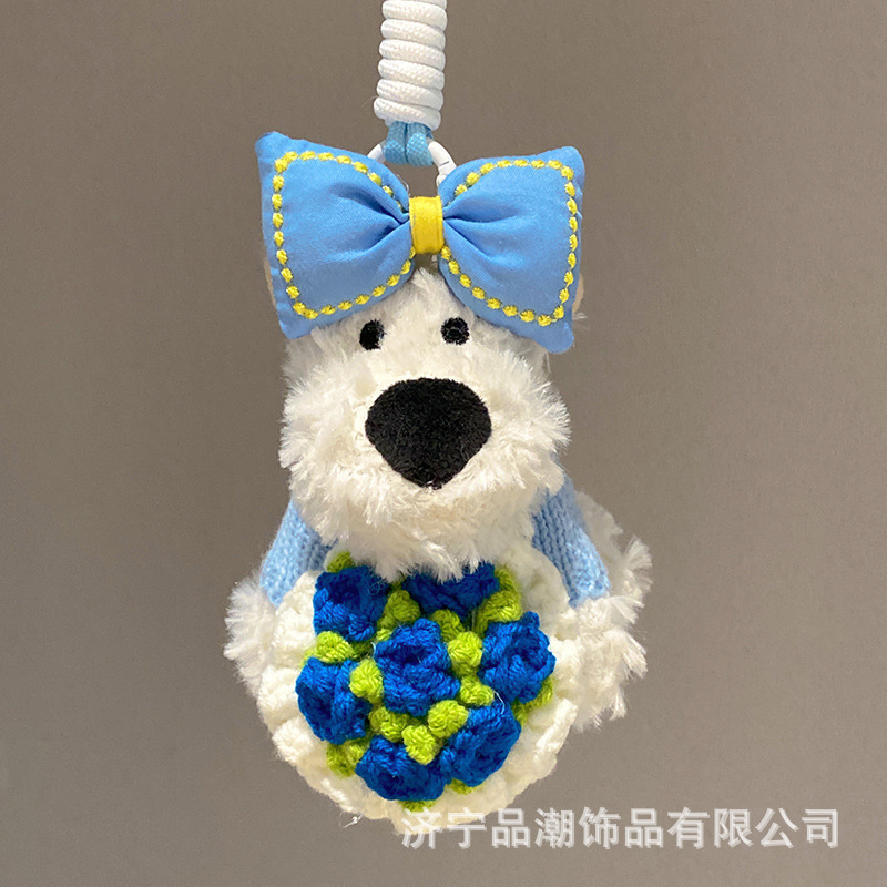 かわいい西高地のストラップが乱雑な子犬のぬいぐるみのリュックサックのストラップのキーホルダーの漫画の人形のペンダントのプレゼントです。|undefined