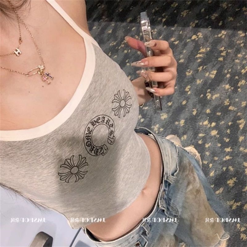 Chrome Hearts Tank Horseshoe Floral Logo Contrast Trim Grey White