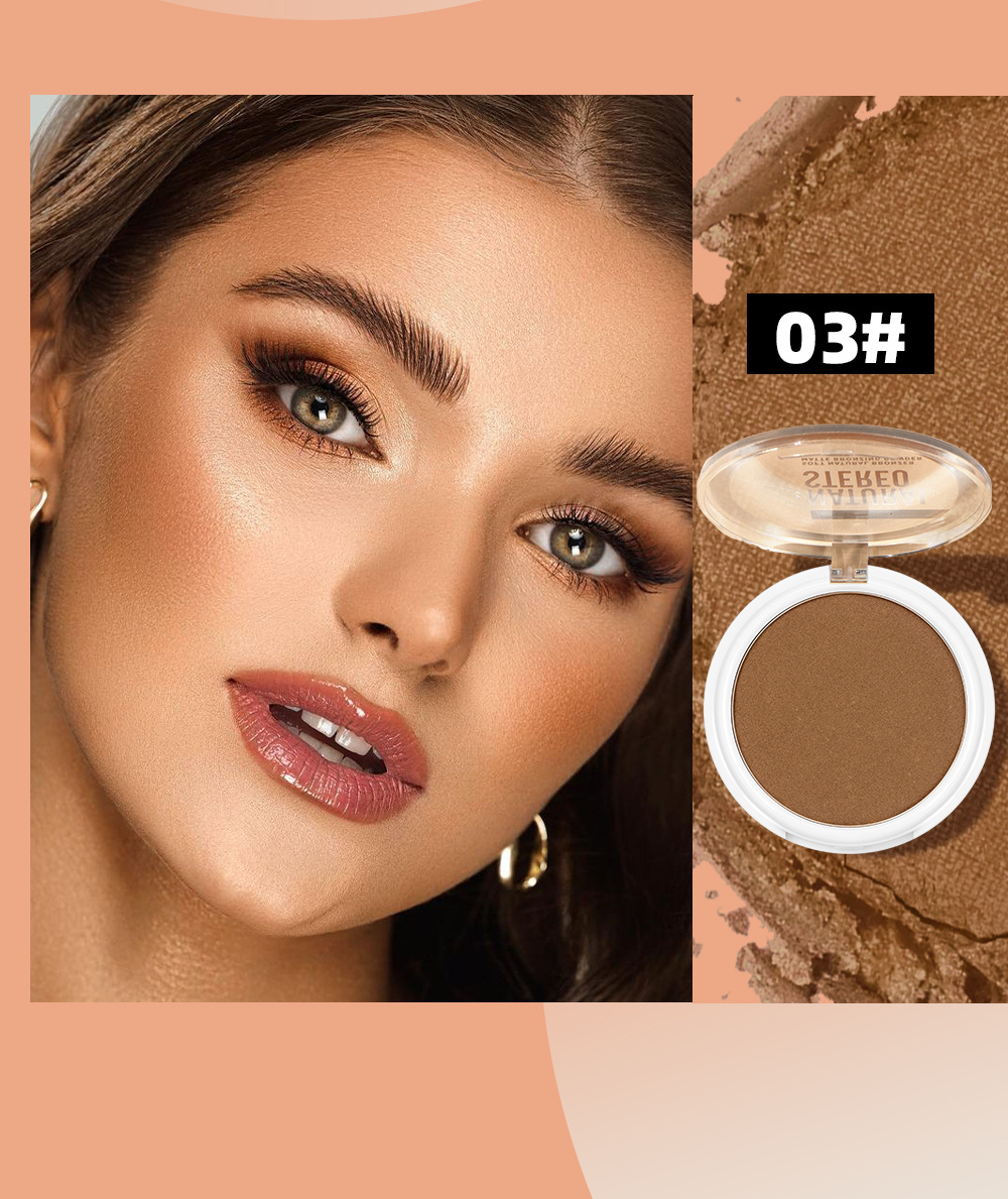 QIBEST cross-border matte contouring powder is not easy to smudge, contour contour powder, shadow and nose shadow powder, facial makeup undefined