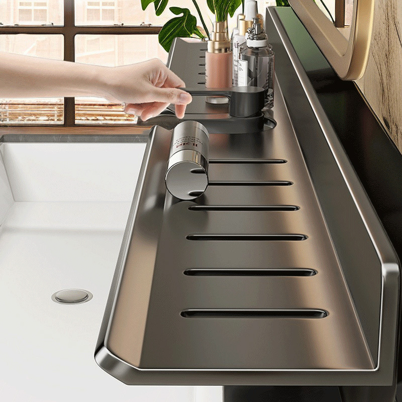 バスルームミラーフロント棚バスルームトイレシンク壁掛けパンチフリータップバスルーム収納棚|undefined