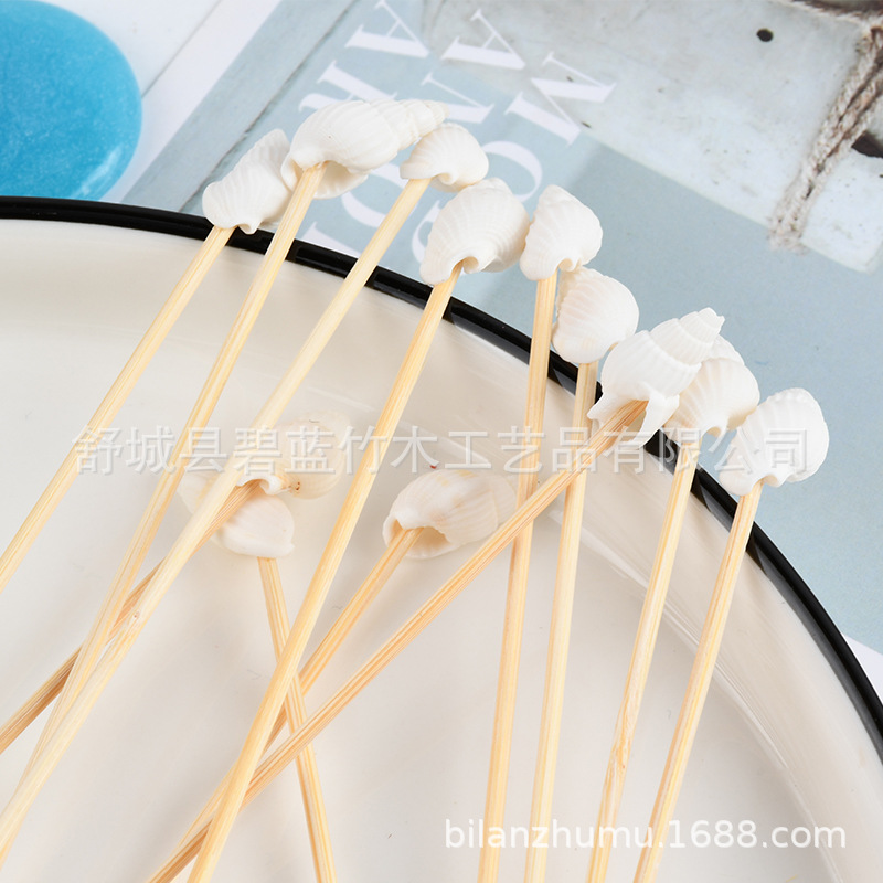 Mayorista conchones de frutas de bambú pastel creativo de decoración de horquilla de frutas fabricantes de horquilla de frutas creativas de fabricación