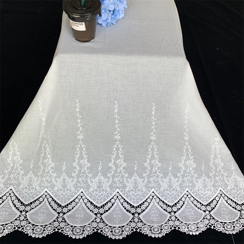 Fan-shaped, openwork tablecloth, table runner, piano cover, curtain, sofa fabric, shirt dress—130 cm wide cotton material