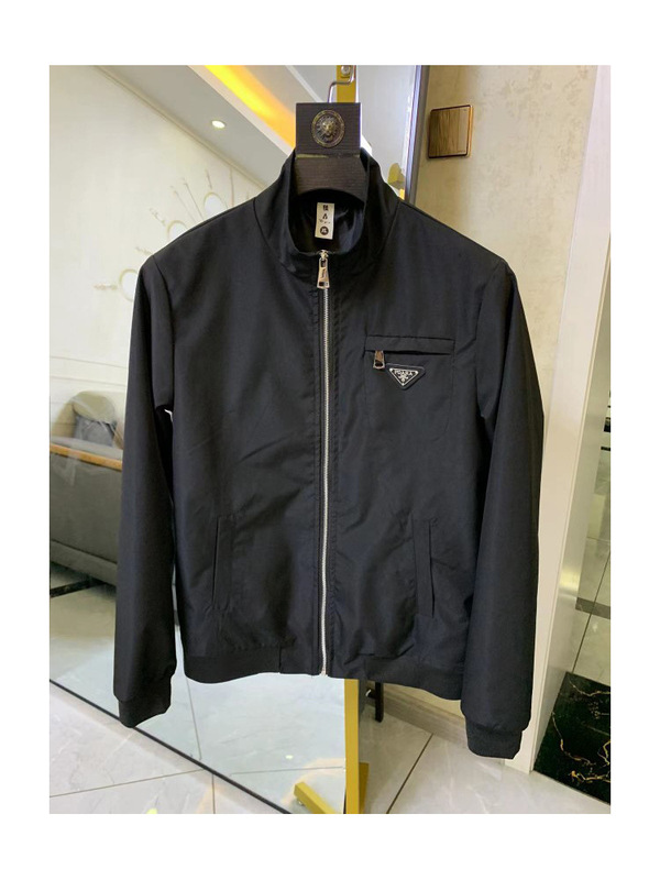 Men's Autumn and Winter Trendy Slim-Fit Jacket, Popular Casual Versatile Black Coat, Stylish High-End Stand-Up Collar Top