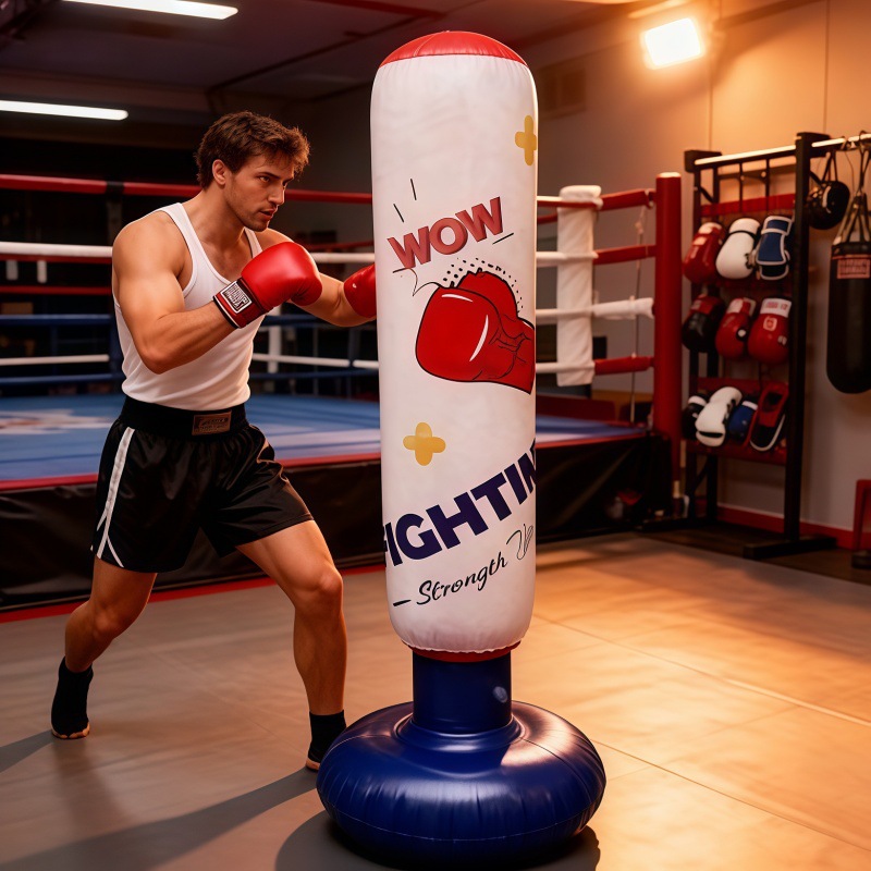 Cross-Border Hot Selling 1.6m Boxing Columns, Home Kidsren's Training Equipment, Vertical Venting Boxing Sandbags