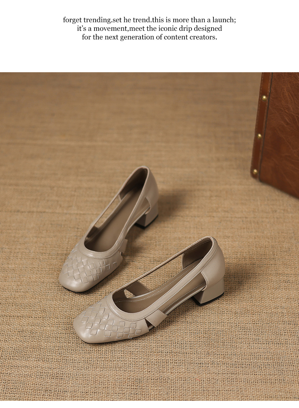 Giày sandal nữ mũi vuông gót thấp 3 cm, da cừu, hở mũi, phong cách thời trang — đen chi tiết 11