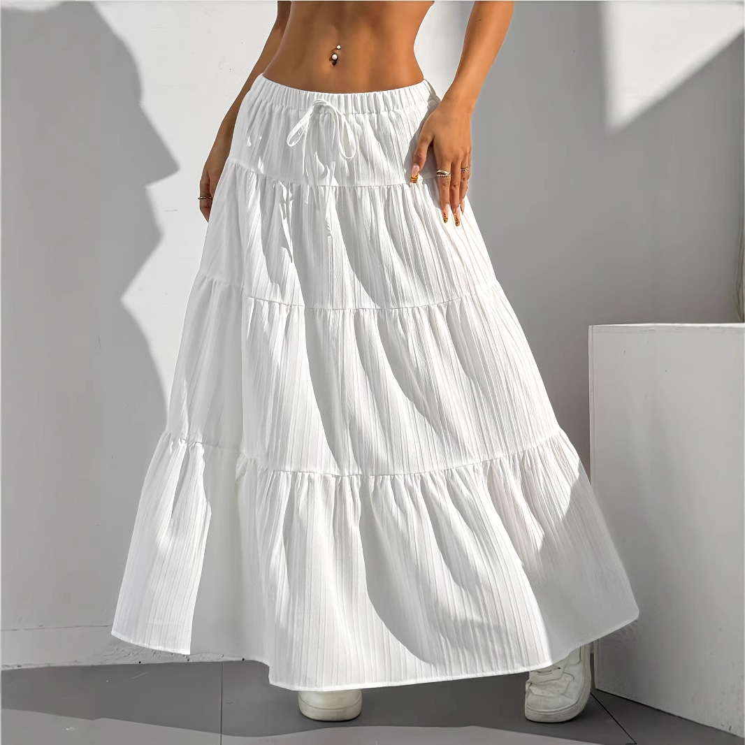European and American Cross-border New Wish Spring and Summer Women's Skirt Strap Stitching Large Swing Skirt Loose Long Skirt Women's plus size Dress