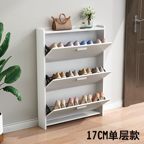 G3YN Shoe Cabinet, Thin Flip-Over Shoe Rack 17cm Width, Narrow Entrance Hall Economical Home Use White Large Capacity Doorway