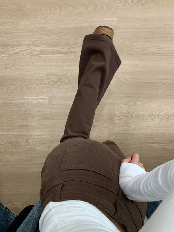 Brown Straight-Leg Flared Jeans for Women, Autumn New Plus-Size High-Waisted Slimming Stretchy Brown Bell-Bottom Pants