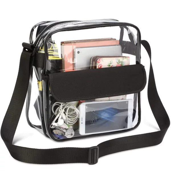 Amazon Hot Transparent PVC Shoulder Messenger Storage Bag Travel Beach Bag Gymnasium Large Capacity Sports Bag