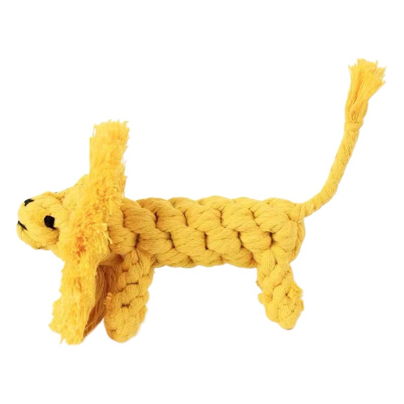 Juguete para perros nudo de algodón forma animal resistente al desgaste resistente a los mordiscos León perro pequeño tejido interactivo suministros para mascotas image 1
