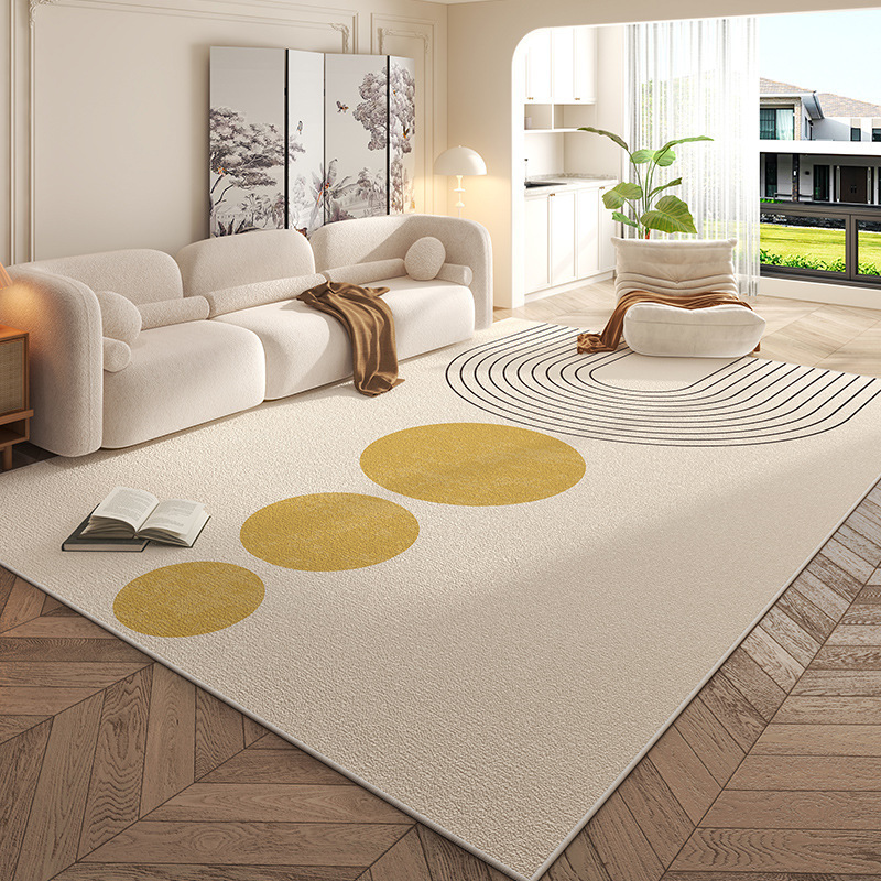 French-Style Cream Carpet for Living Room Sofa, Coffee Table, Washable and Wipeable, Suitable for Home Use, Bedroom Bedside Rug, and Dressing Room Floor Mat