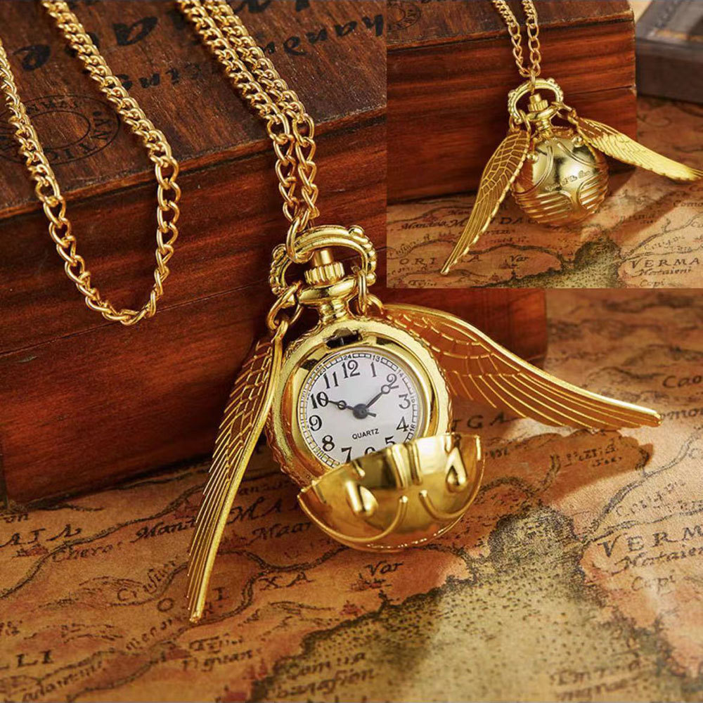 Harry Potter Snitch Pocket Watch Necklace Harry Potter Multi-Color Retro Pocket Watch New Model in Stock Export Quartz