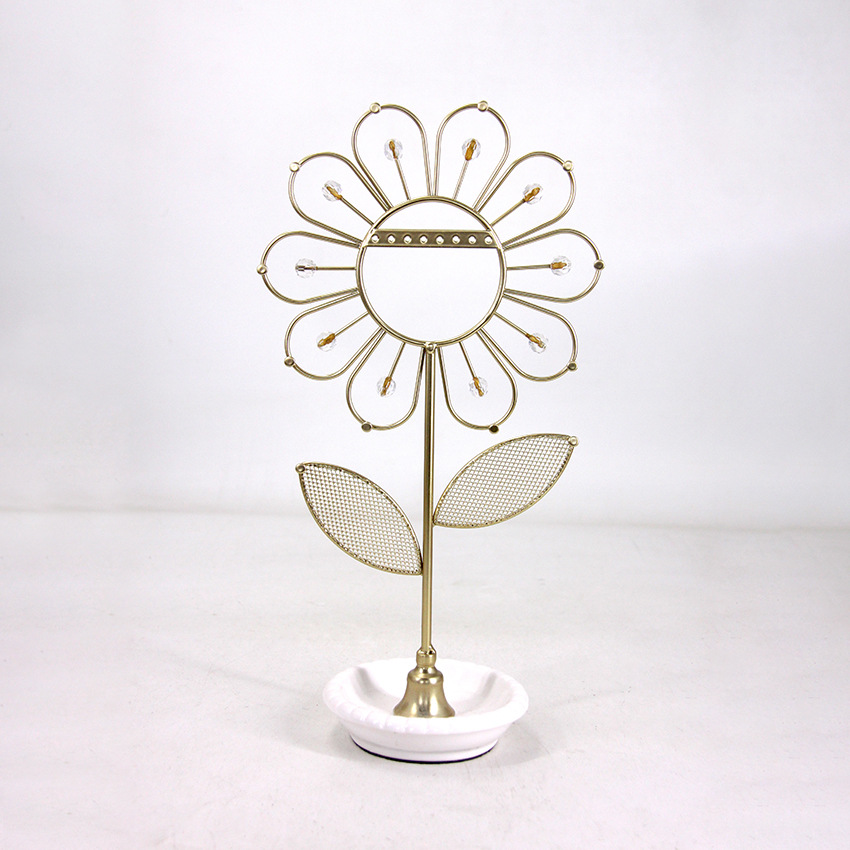 새로운 꽃 모양 거울 보석 랙 다기능 디스플레이 소품 보석 목걸이 보관 장식품 도매