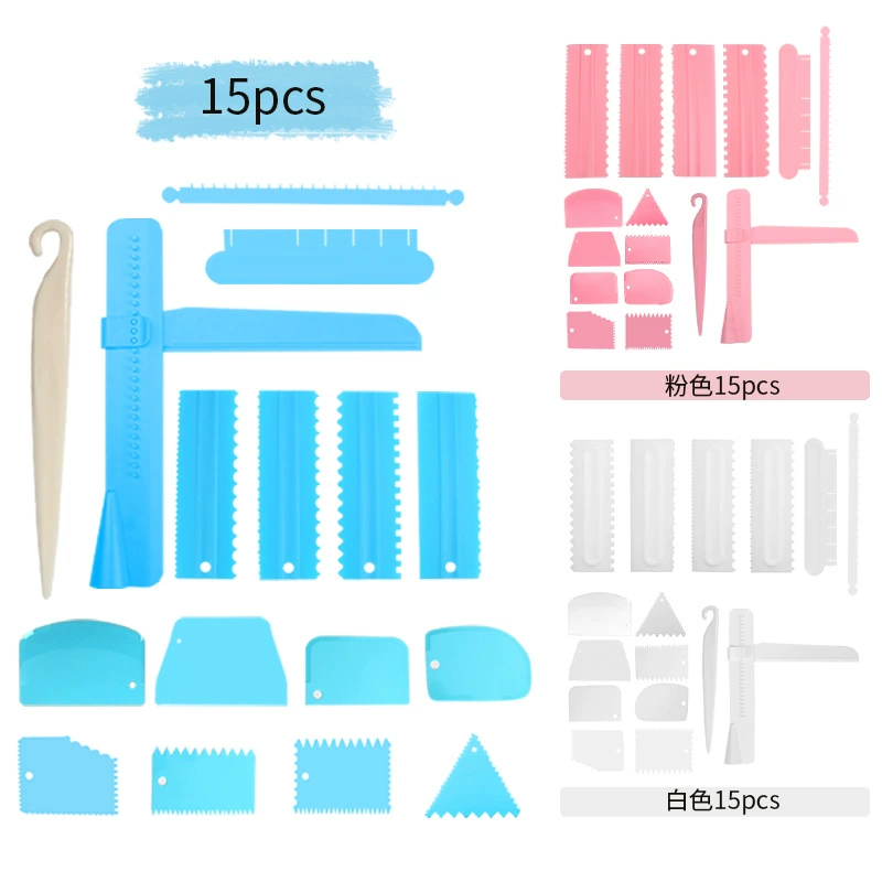 Новый продукт, комбинированный скребок для крема, набор из 15 предметов, инструмент для украшения торта, инструмент для выравнивания, скребок для выпечки, нож для разъема