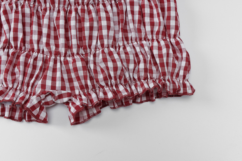 Women's Sexy Plaid Bikini High-waisted Two-piece Pant Set_voghion.com