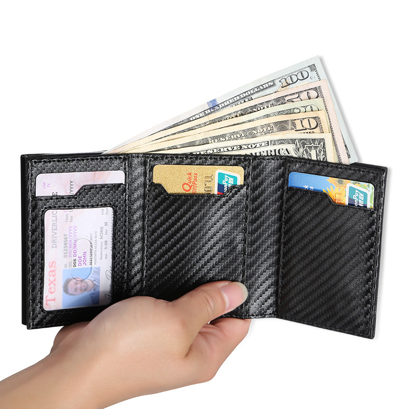 国境を越えたホットモデル RFID 金属クレジット カード ボックス ビジネス男性と女性のポータブル カード ホルダー多機能牛革小さな財布|undefined