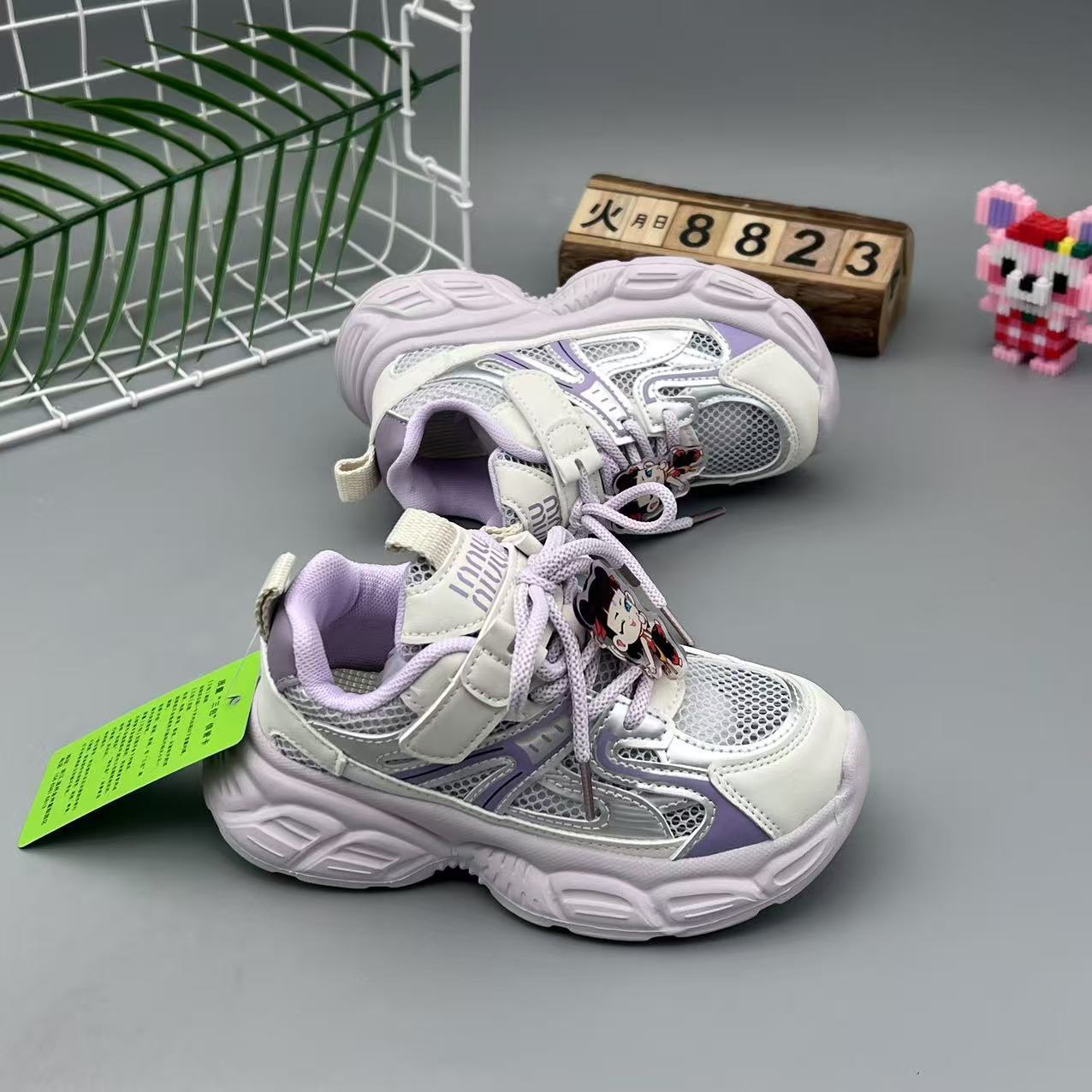 Dad Shoes Children's Shoes 2025 Spring and Summer New Cartoon Breathable Mesh New Running Shoes for Boys and Girls with Velcro Lightweight Sole