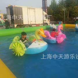 灯光音乐卡通亲子手摇电动船儿童戏水遥控定时摇摇船设备游泳池